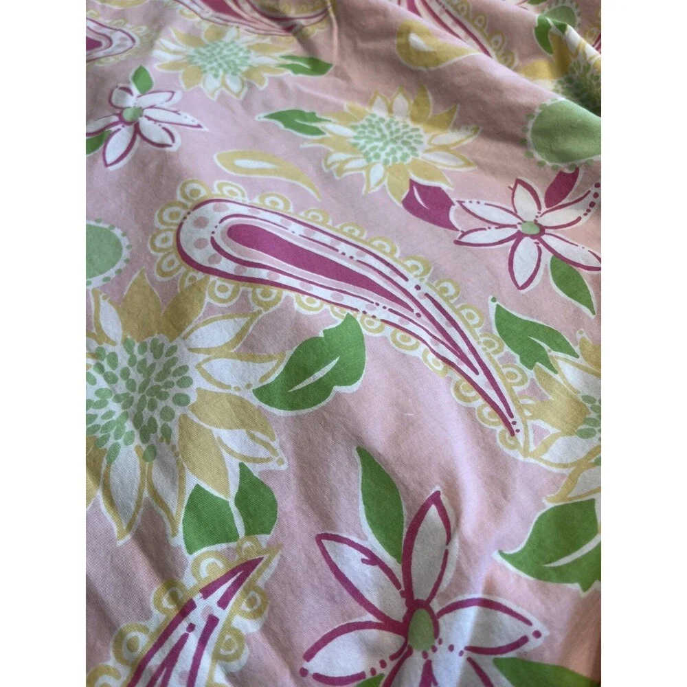 3pc Lilly Pulitzer Dan River Pink Paisley Floral Full/Queen Duvet Cover USA